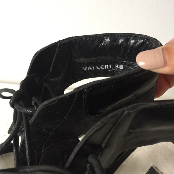SENSO Black Valleri Lace Up Heels Sandals 38 7.5 - Picture 7 of 8